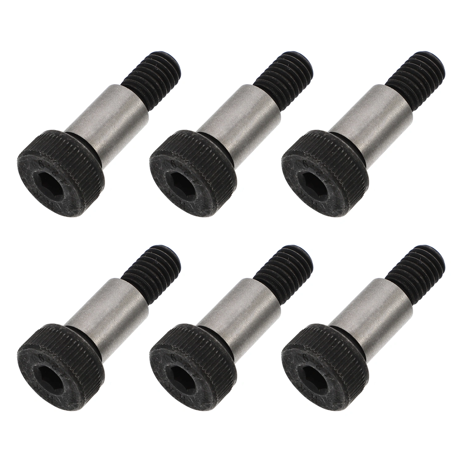 1 Set 6Pcs Hex Shoulder Screws Practical Carbon Steel Shoulder Bolts (Silver)