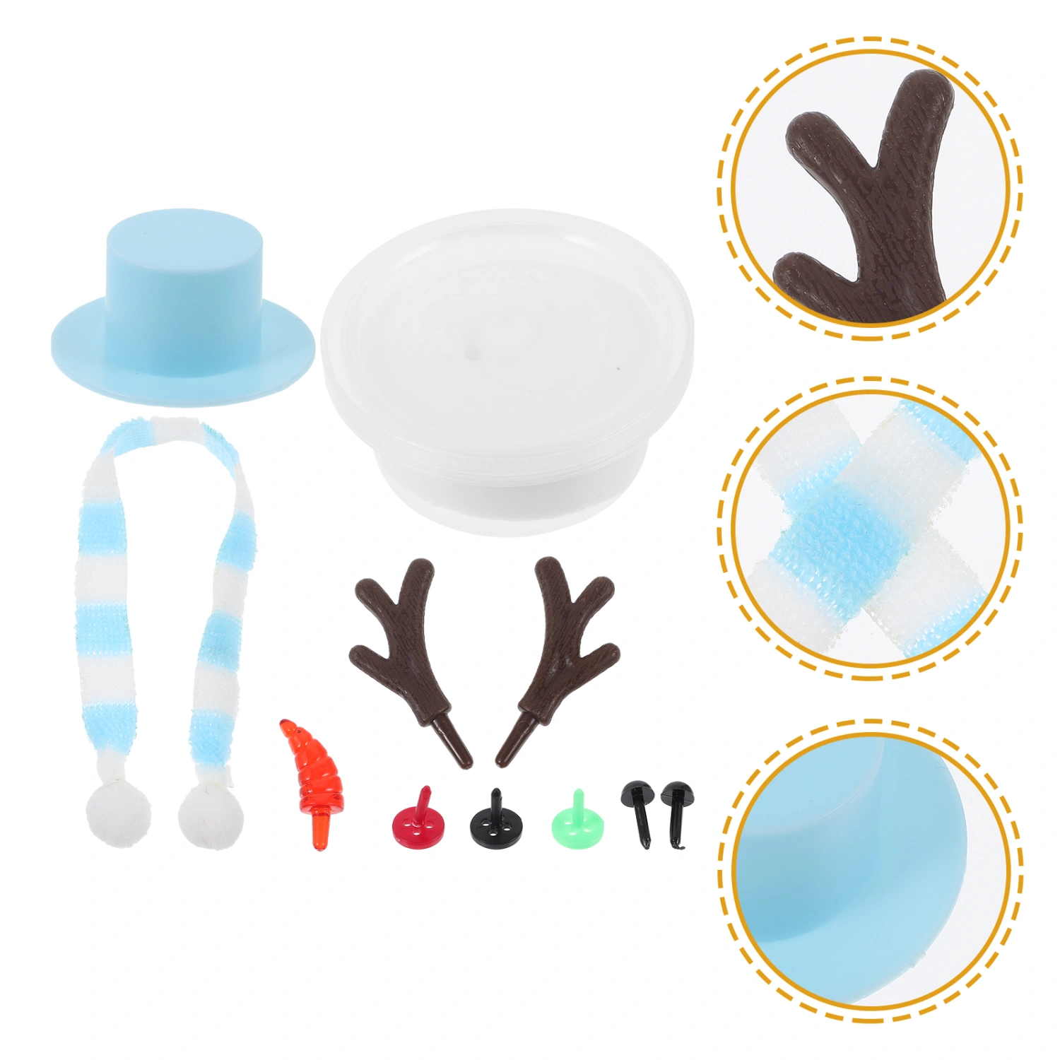 1 Set Mini Snowman Making Kit Clay Snowman Set Christmas Handmade Material Crafting Kit
