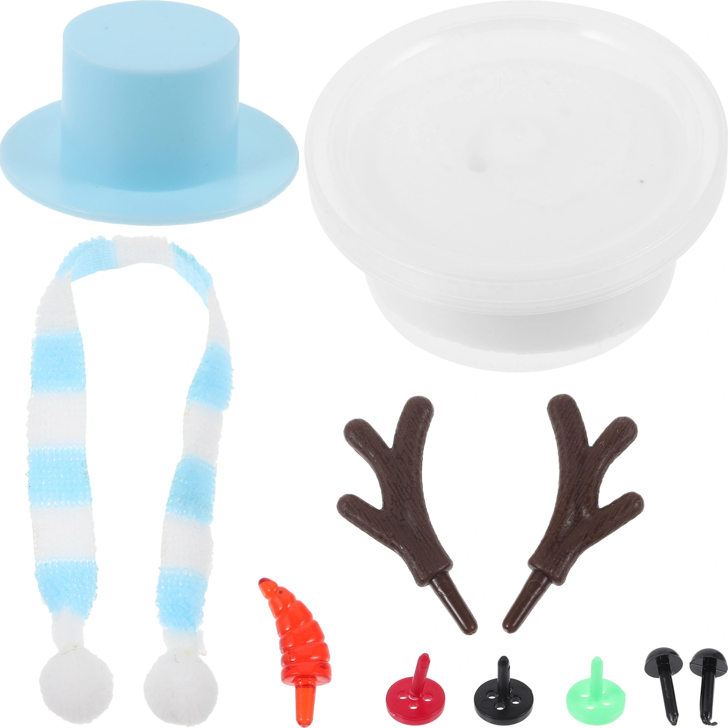 1 Set Mini Snowman Making Kit Clay Snowman Set Christmas Handmade Material Crafting Kit