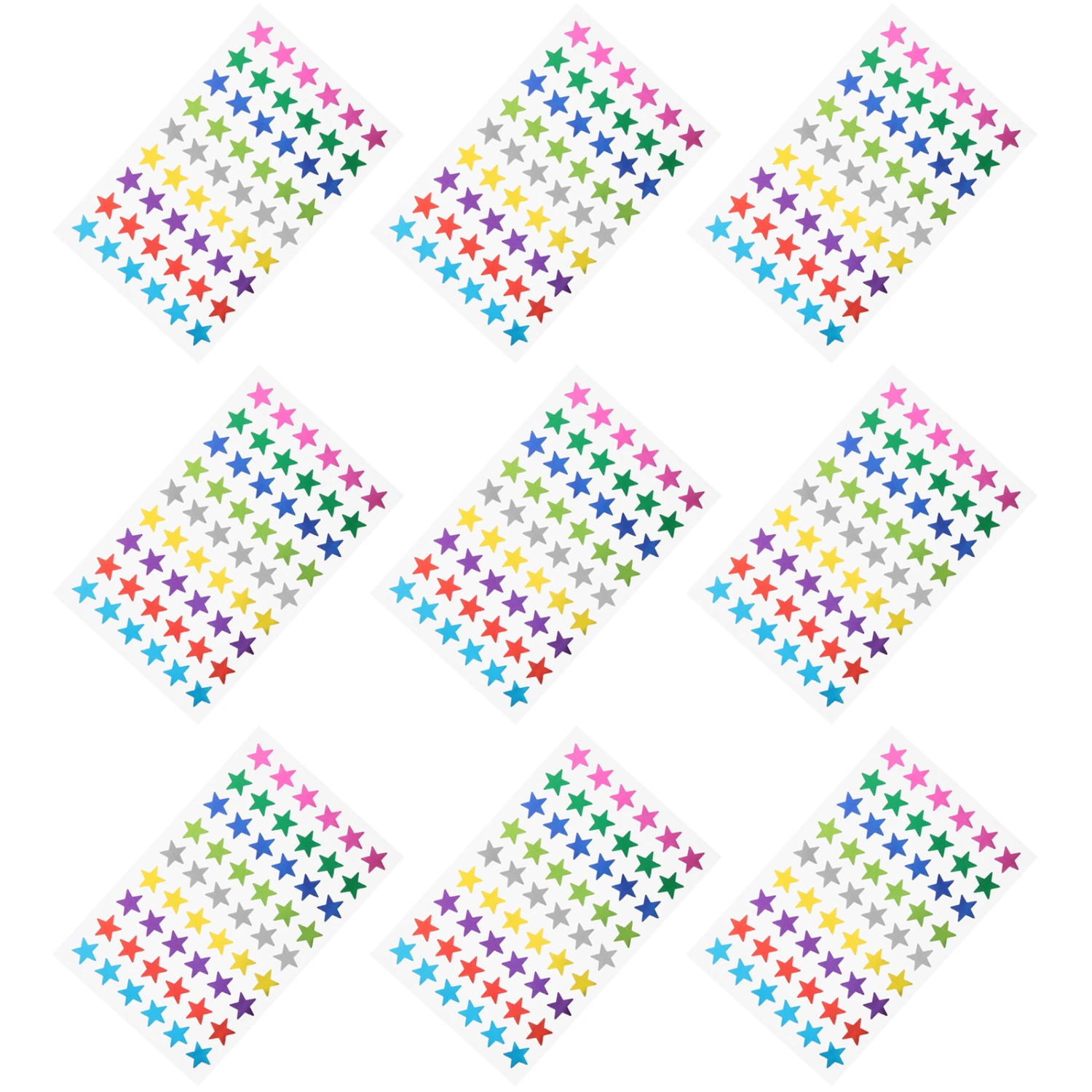 30 Sheets of Star Stickers Kids Reward Stickers Kindergarten Reward Stickers Colored Star Decals