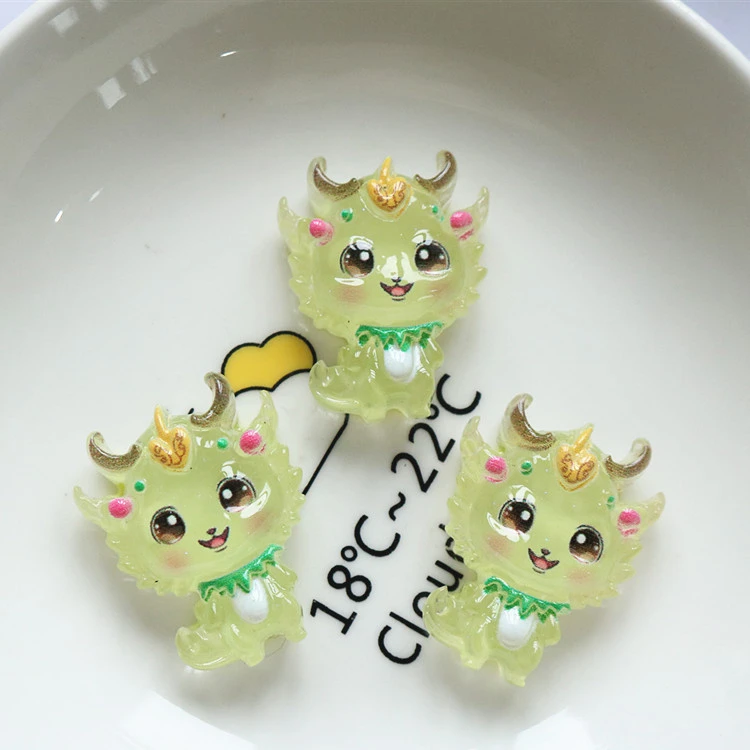 25pcs Adorable Dragon Charms Multicolor Resin Dragon Flatback Phone Case Embellishments