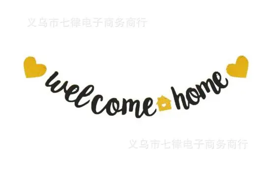 1 Set of  Welcome Home Banner Letter Hanging Banner Welcome Party Banner Decoration