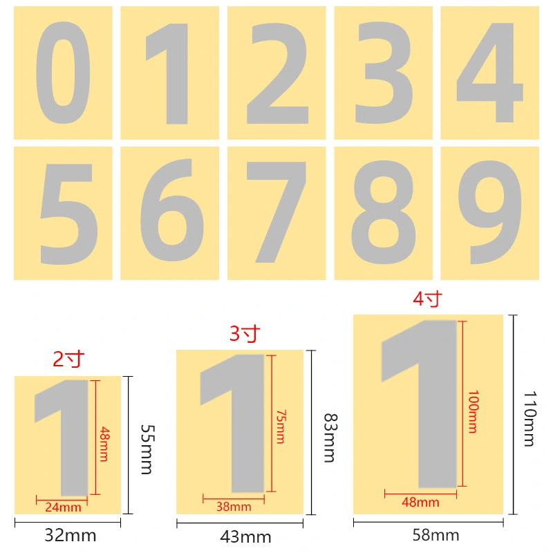 4 Sets of Mailbox Number Outside Number For Mailbox Reflective Decal Sticker