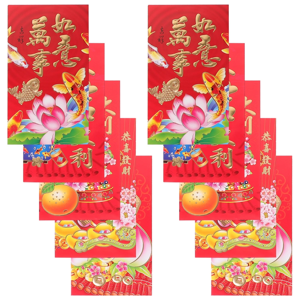 50pcs Red Envelopes The Year Of Dragon Celebrating Red Packets New Year Money Bags