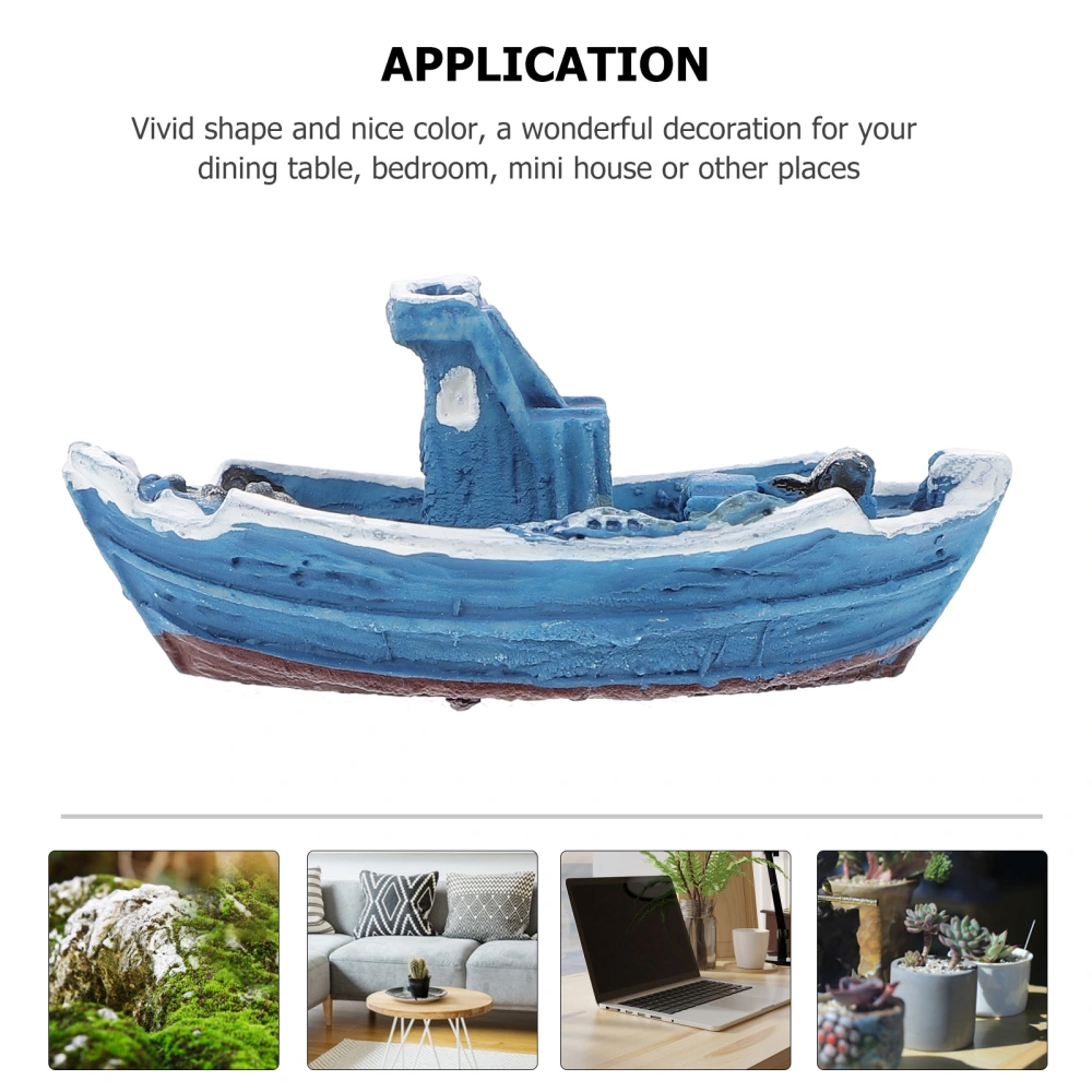 6pcs Miniature Mini House Boat Unique Mini Fishing Boats Mediterranean Decor