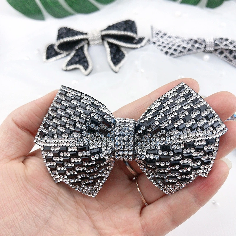 1 Pair Shoes Charms DIY Rhinestone Bowknot Shoes Bag Decorating Accessories