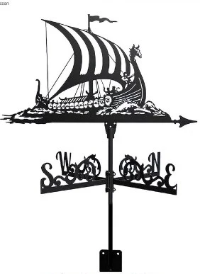 Weathervane Sailing Ship Wind Indicator Iron Wind Direction Indicator For Lawn Yard Garden