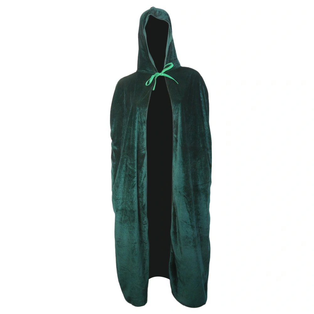 Hooded Witch Cloak Cape Rope Halloween Cosplay Costume Outwear for Women (Army Green)