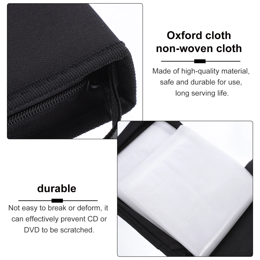 2pcs Oxford Cloth CD Storage Bag CD Organizer Bag Disc Container (40 Capacity)