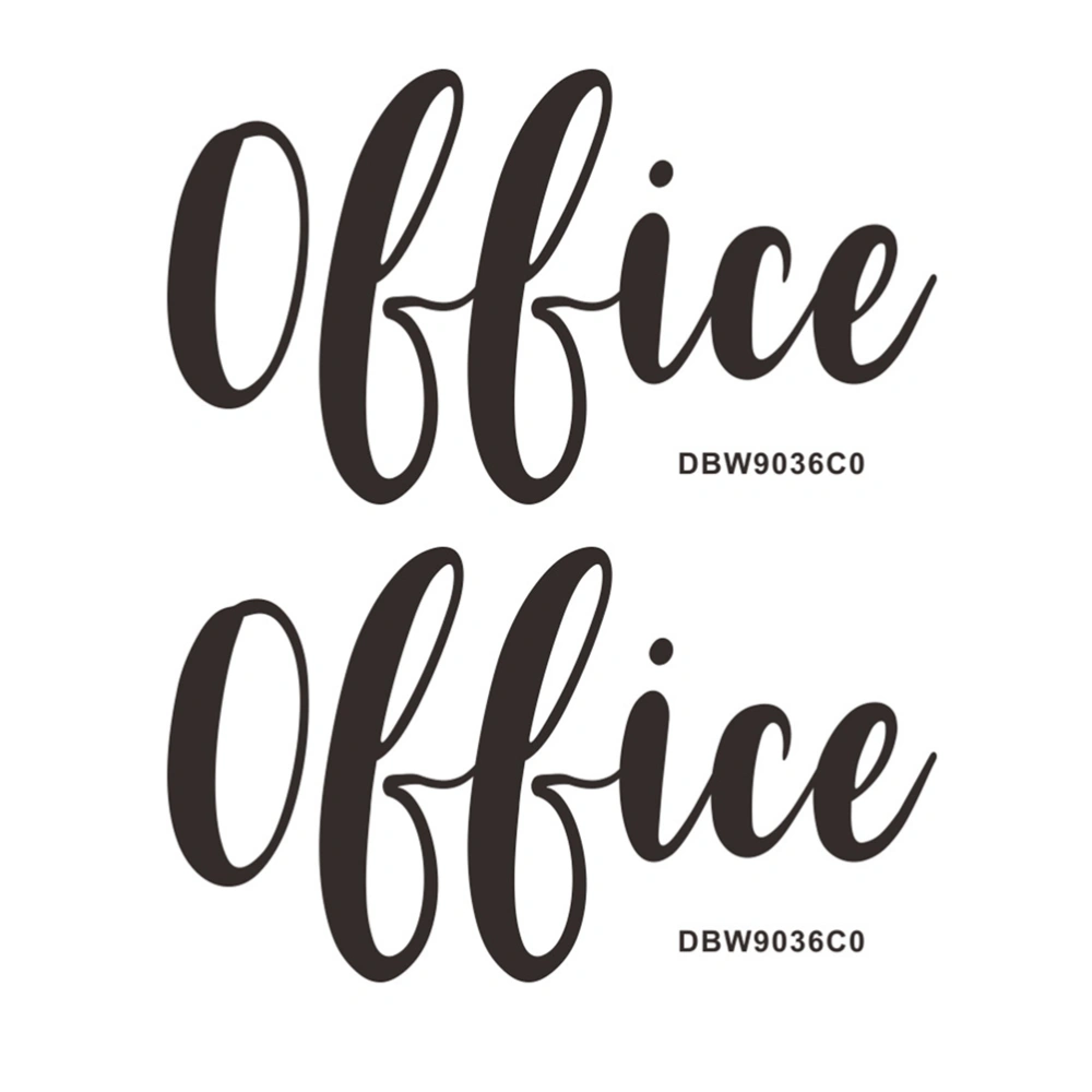 2 Sheets Office Door Decorative Sticker English Letter Office Sticker Office Door Sign Sticker