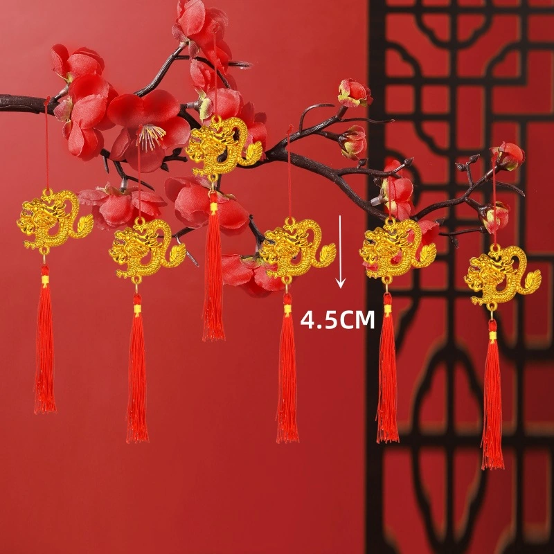 6pcs Chinese Style Hanging Decoration New Year Decorations Tassel Dragon Pendant Bonsai Decor