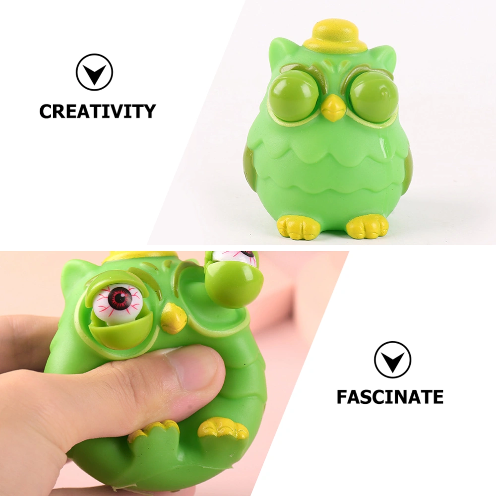 3Pcs Owl Squeeze Toys Cartoon Popping Out it Eyes Squeeze Animals Toy Novelty Hand Toys