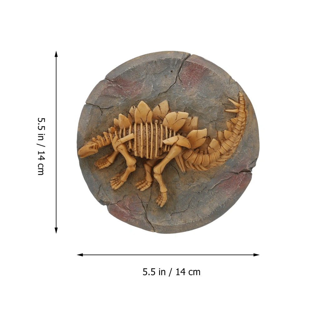 1Pc Dinosaur Fossil Model Decor Resin Unique Wall Adorn Home Wall Pendant Orange