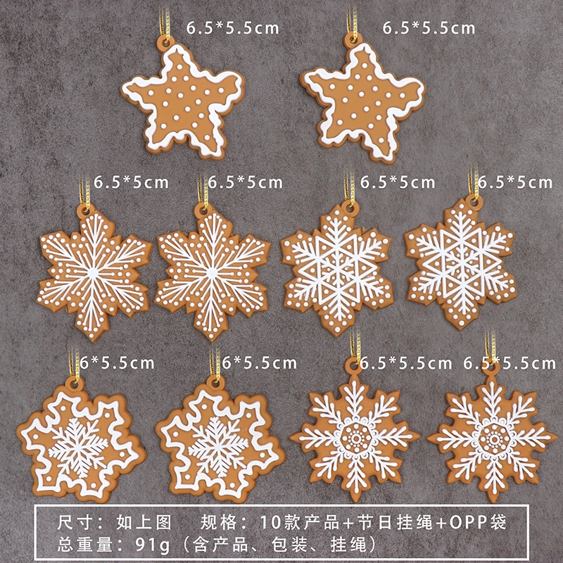 20Pcs Christmas Decorations Hanging Snowflake Xmas Pendant Window Tree Party Decorations