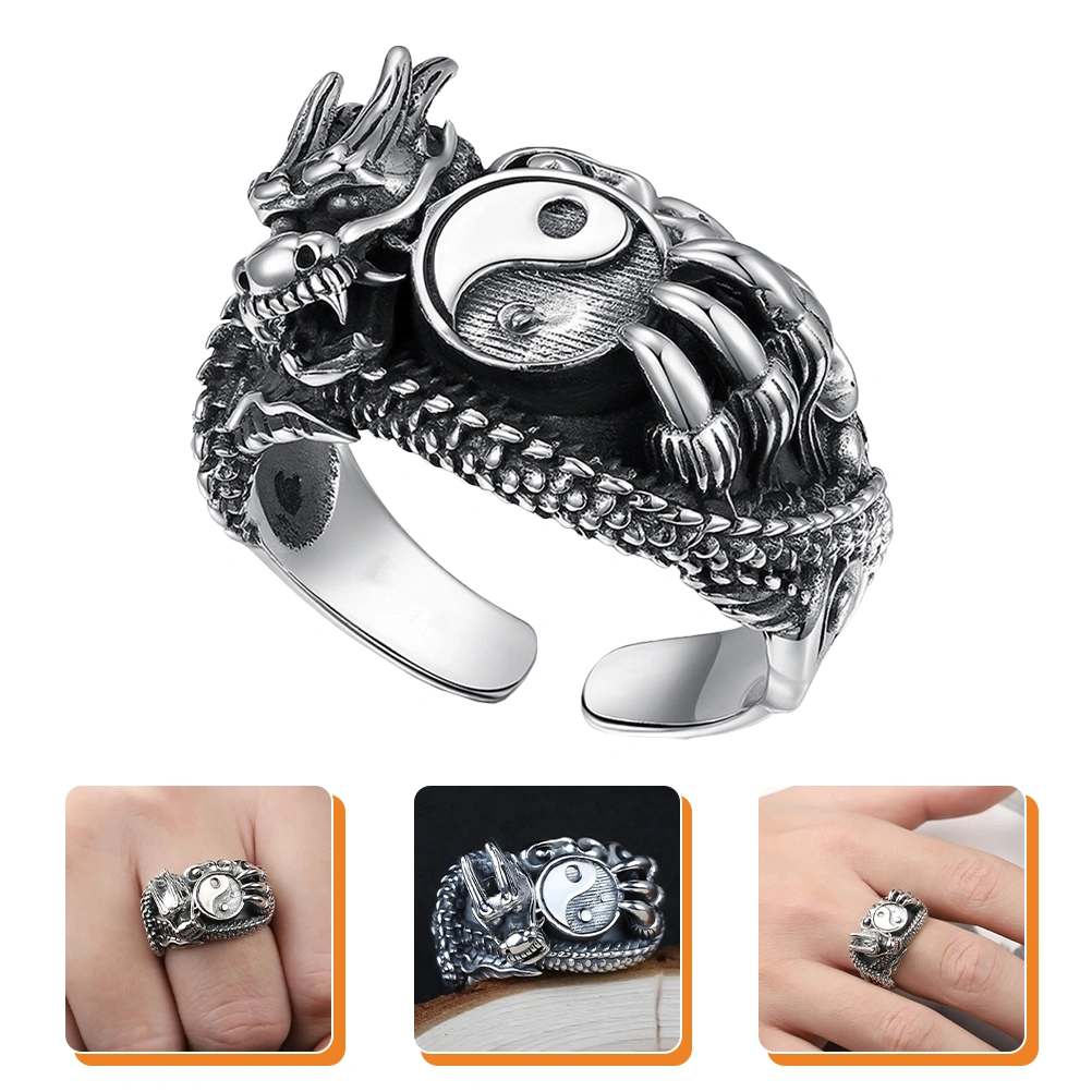 Vintage Finger Ring Metal Dragon Ring Costume Jewelry for Men Metal Ring