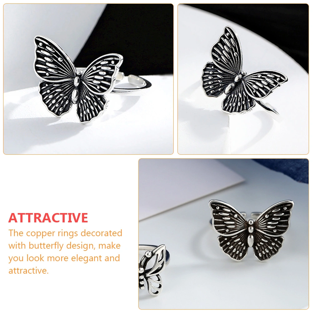 2Pcs Open Rings Fashion Lady Rings Adjustable Finger Rings Jewelry