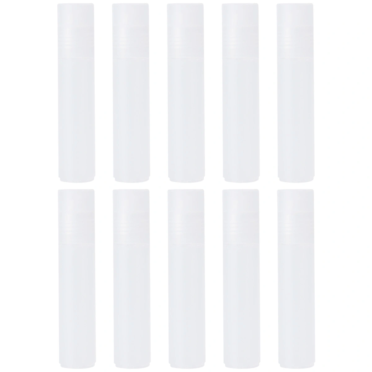 10PCS 10ML Empty Roll-on Bottle Plastic Steel Beads Essential Oil Bottle Portable Sub Bottle Anti-leak Small Sample Bottle PP Walking Beads Bottle for Home Use (Plastic Beads Style White)