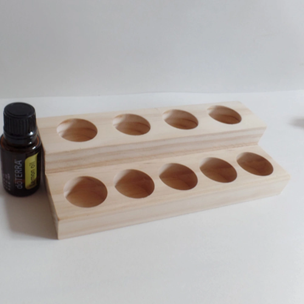 Wooden Essential Oils Storage Rack 2-layer Display Stand Desktop Aromatherapy Oil Organizer Holder