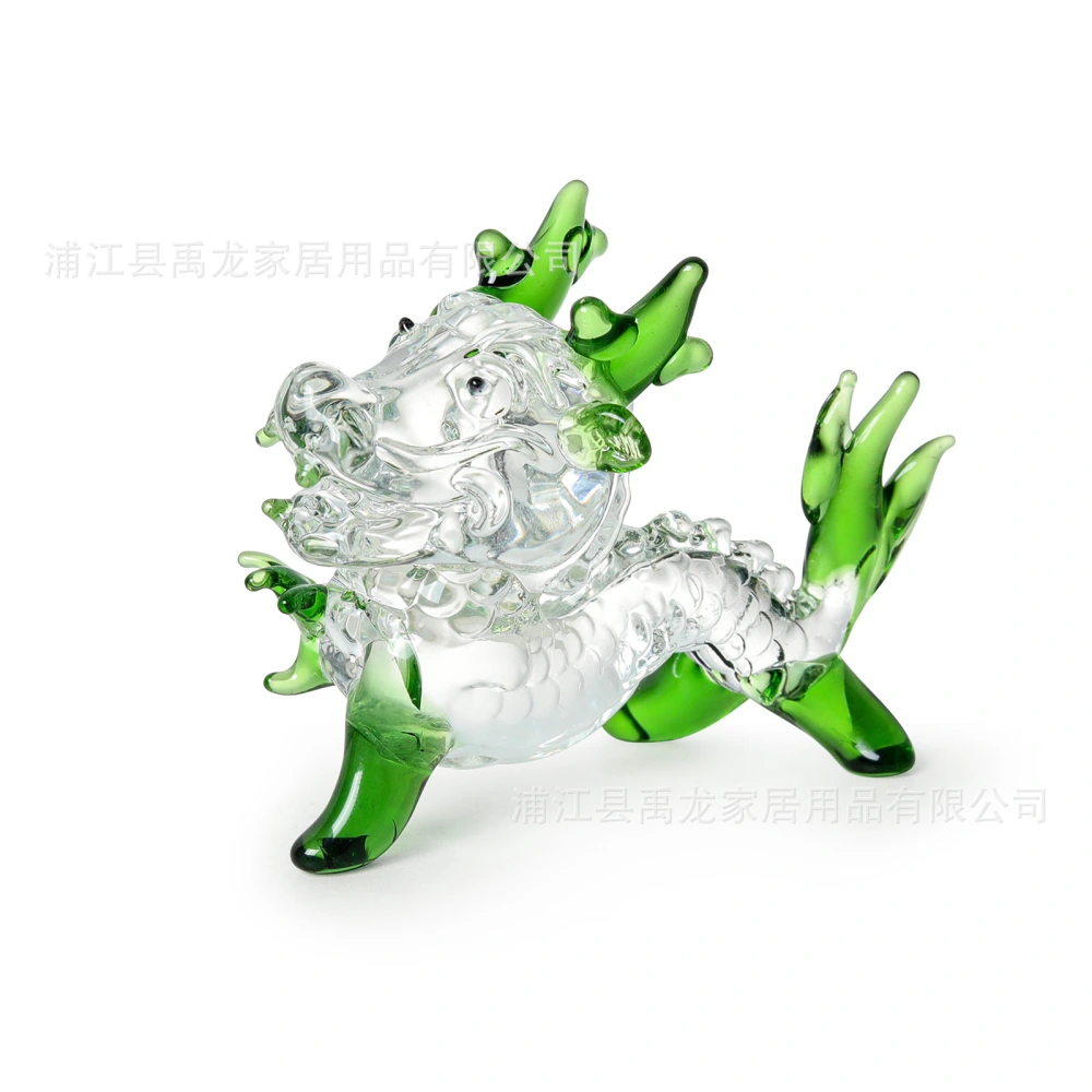 Year of the Dragon Figurine Clear Crystal Dragon Adornment Desktop Craft Decoration