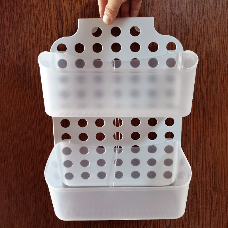 No Drilling Shower Storage Organizer Bathroom Storage Rack Kitchenware Punch Free Container