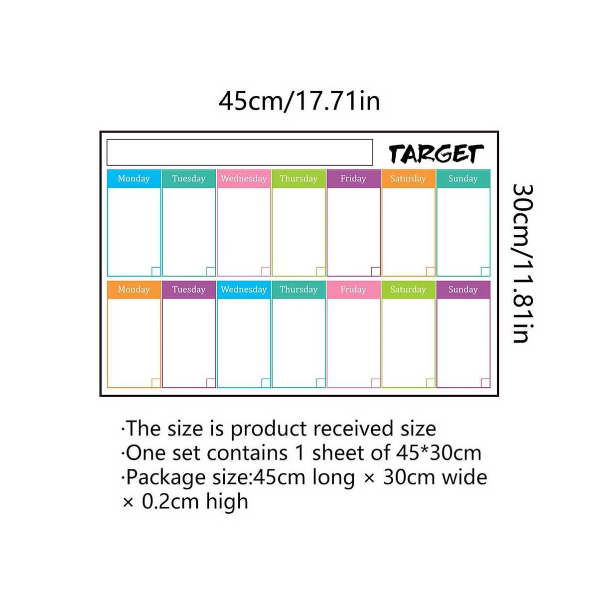 Sticky Weekly Dry Erase Board Dry Erase Calendar Erasable Adhesive  Calendar