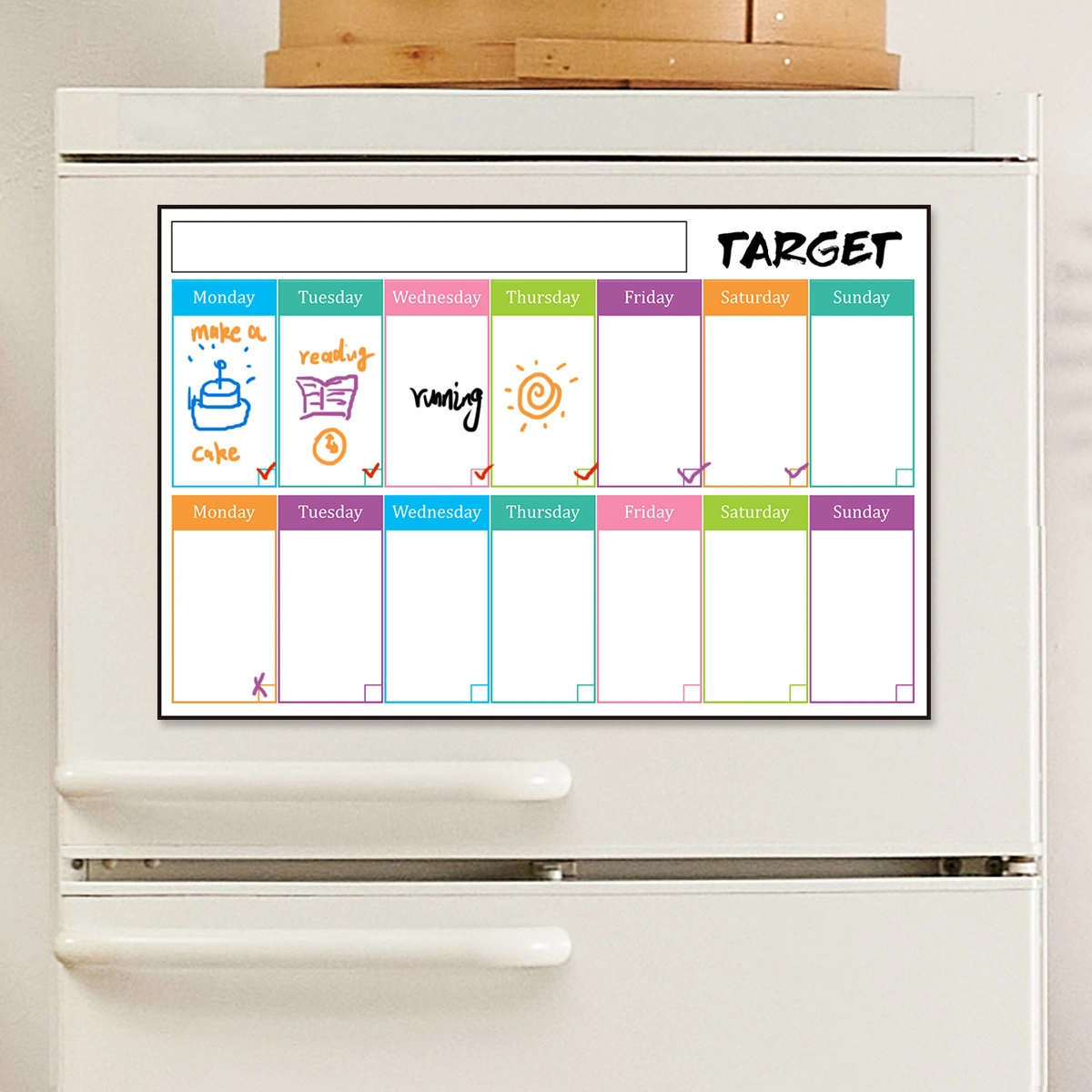 Sticky Weekly Dry Erase Board Dry Erase Calendar Erasable Adhesive  Calendar