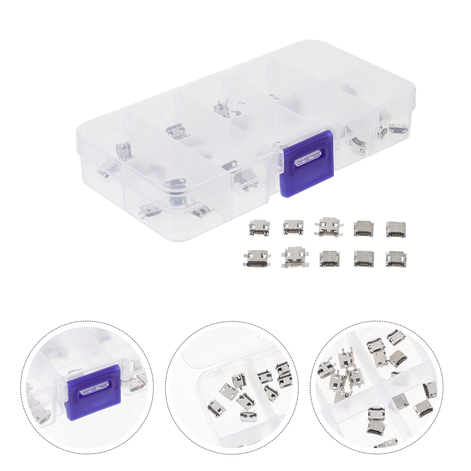 50pcs Micro USB Port Soldering Repair USB Adapter Micro USB Solder Plug Supply