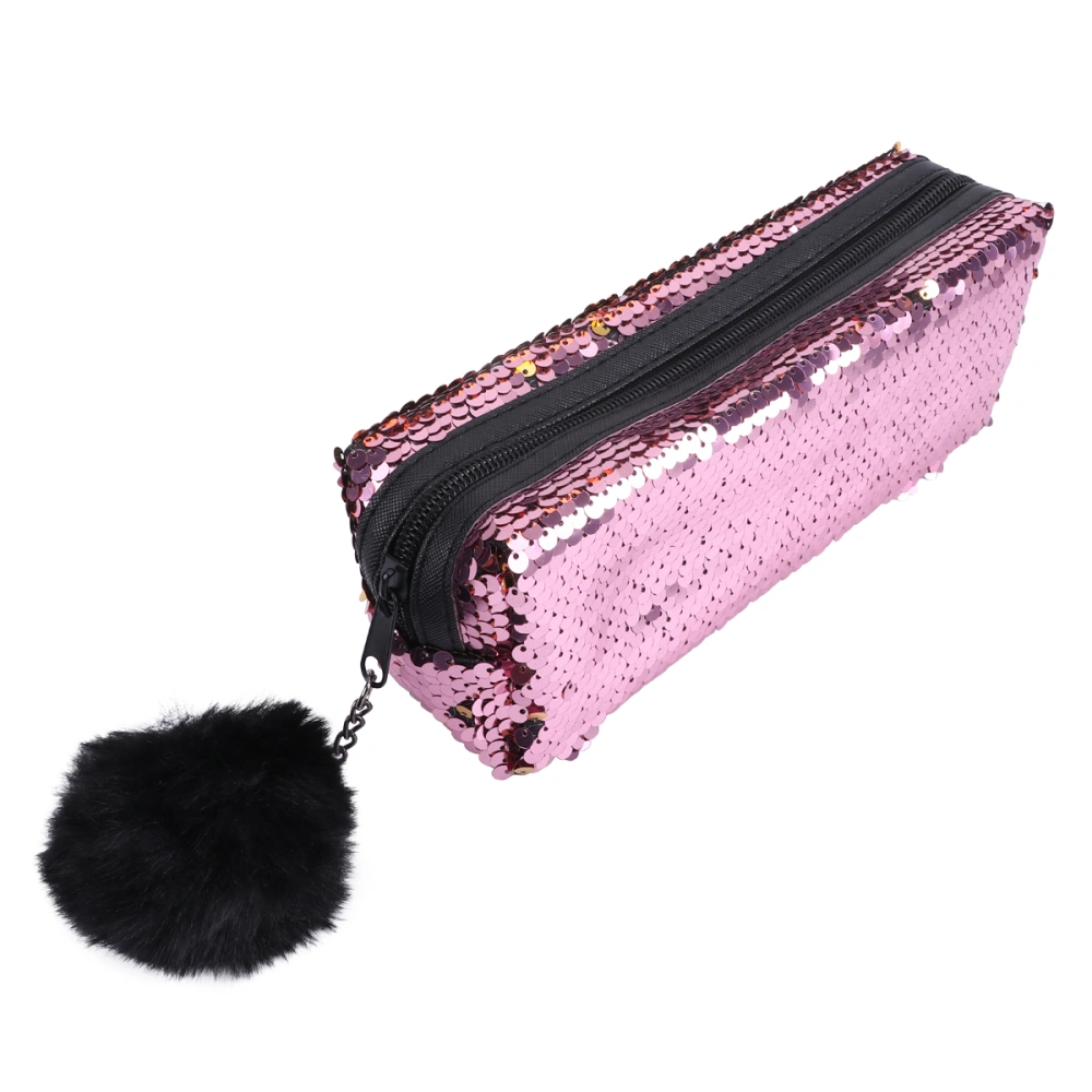 1Pc Sequined Pencil Bag Mermaid Style Pencil Case Stationery Storage Bag