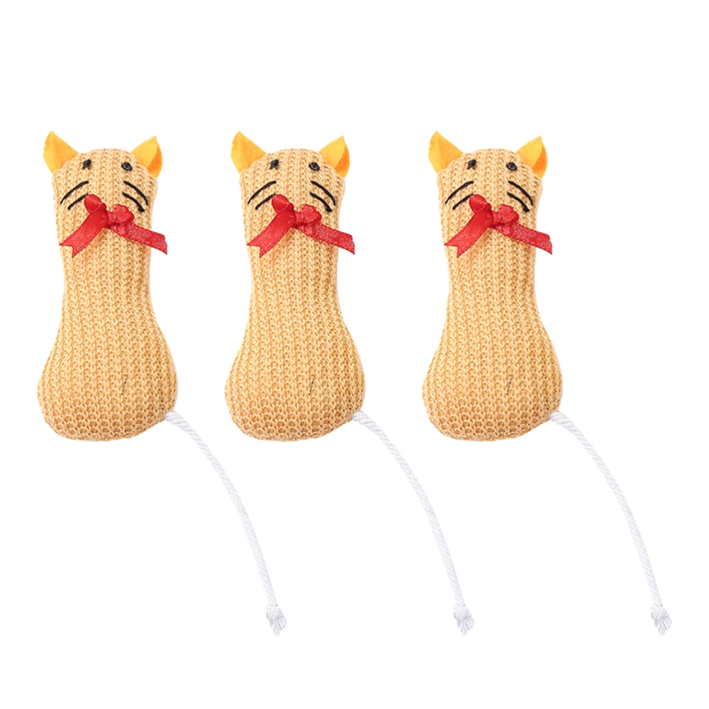 3 Pcs Bite-resistant Plush Toy Simulation Cartoon Rat Plush Cat Toys Plaything Educational Toy for Home Shop Pet Kitten Cat