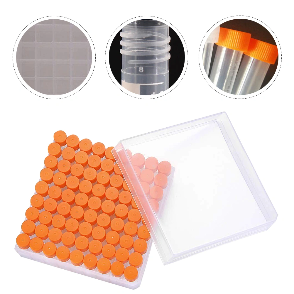 1.8ml Small Freezing Tubes Plastic Vials Sample Tubes with Screw Lid Box