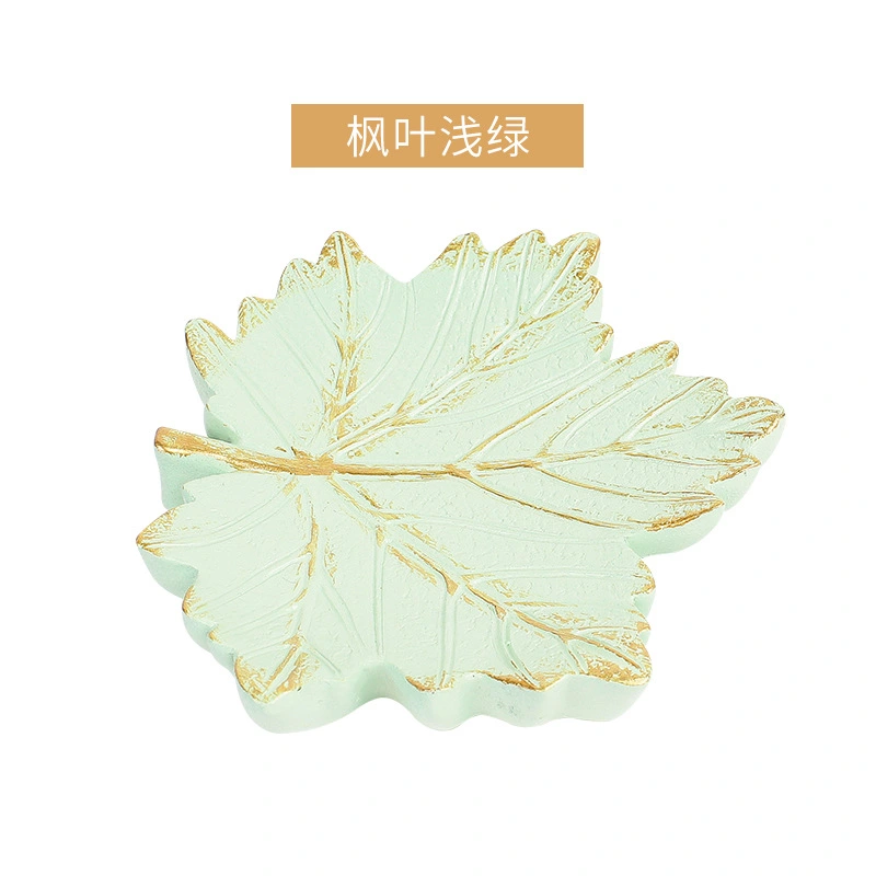 Jewelry Dish Tray Resin Leaf Shape Earring Holder Display Tray Drink Coaster