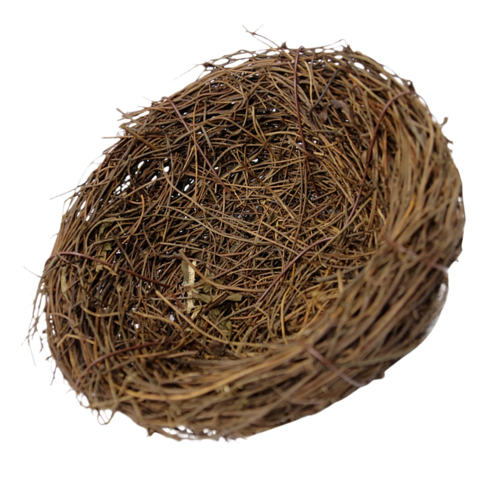 4 Sets Rattan Bird Nest and Egg Decoration Prop Artificial Nest for Easter Decor