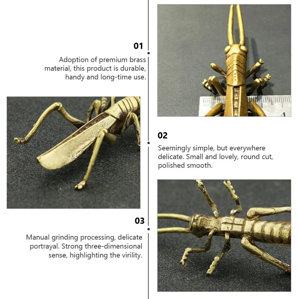 1Pc Brass Locust Decoration Archaize Artware Desktop Ornament Animal Figurines