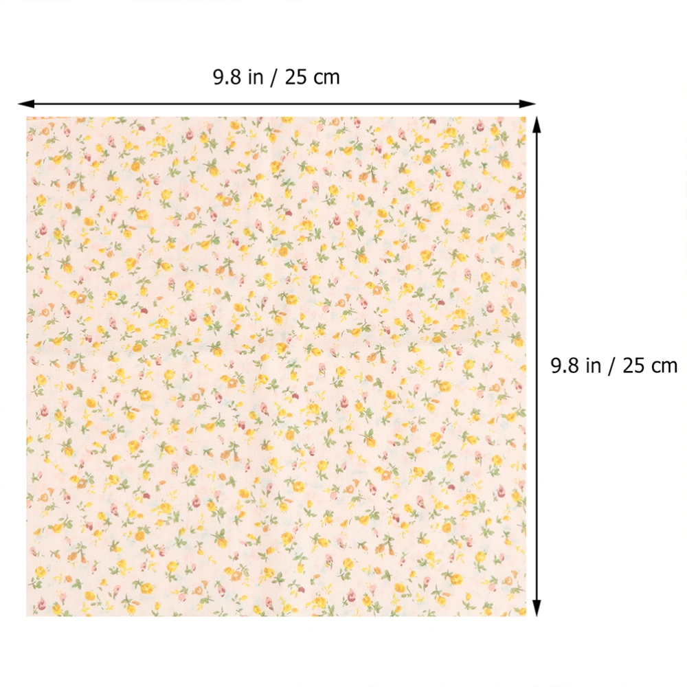 2 Set of 14pcs DIY Cotton Fabrics Square Printing Cloth Patchwork Fabric Sewing Fabric (Yellow)