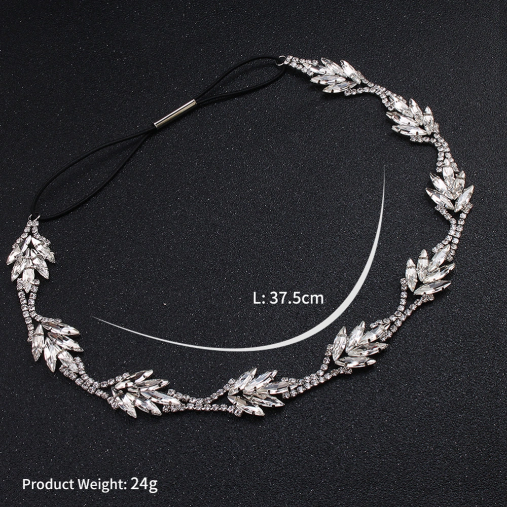 Rhinestone Headband Elastic Alloy Hair Wedding Bridal Hair Loops Hair Clasp Hair Band Hair Accessories for Women Ladies