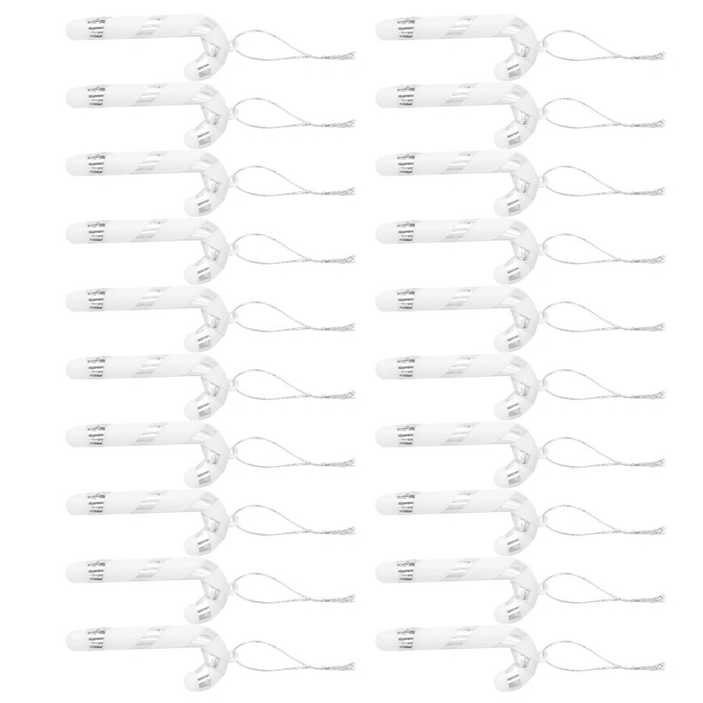 50pcs Christmas Hanging Crutch Ornament Mini Pendant Home Decoration Party Supplies (Silver)