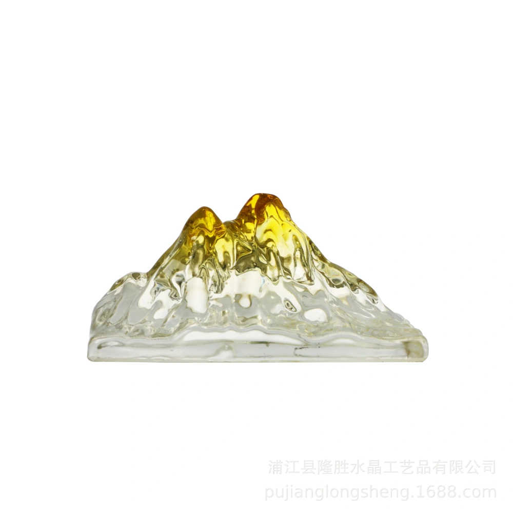 Mountain Shaped Ornament Desktop Clear Glass Craft Home Table Decoration Ornament