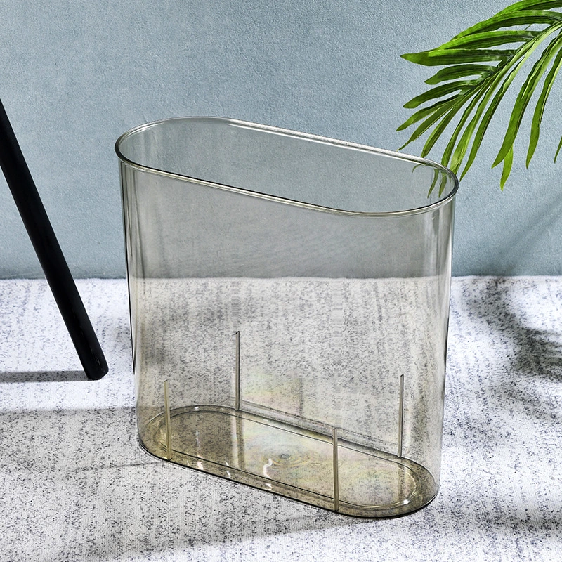 Clear Slim Trash Can Bathroom Garbage Container Bin Rubbish Bin Garbage Container