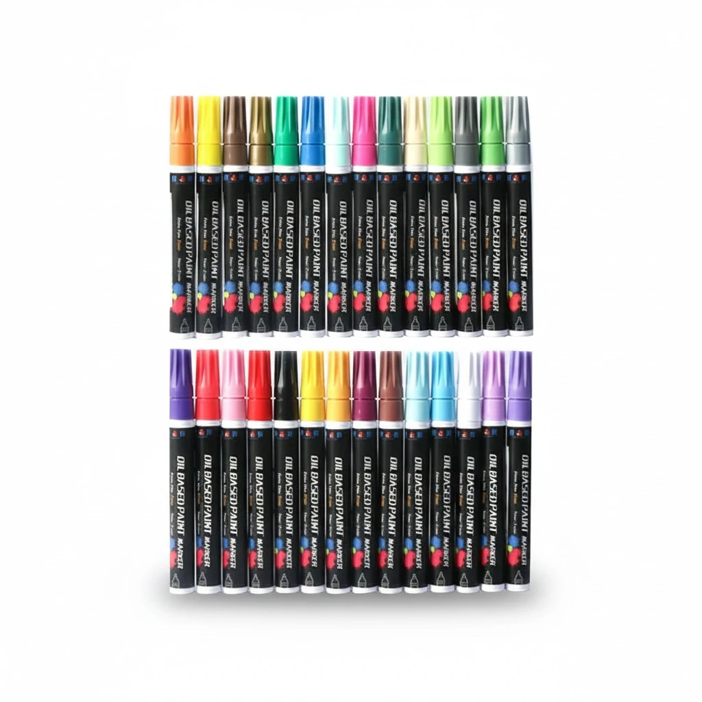 3mm 28-Color Metallic Marker Pens Non-erasable Colored Art Pen for Writing Painting Marking Drawing Calligraphy