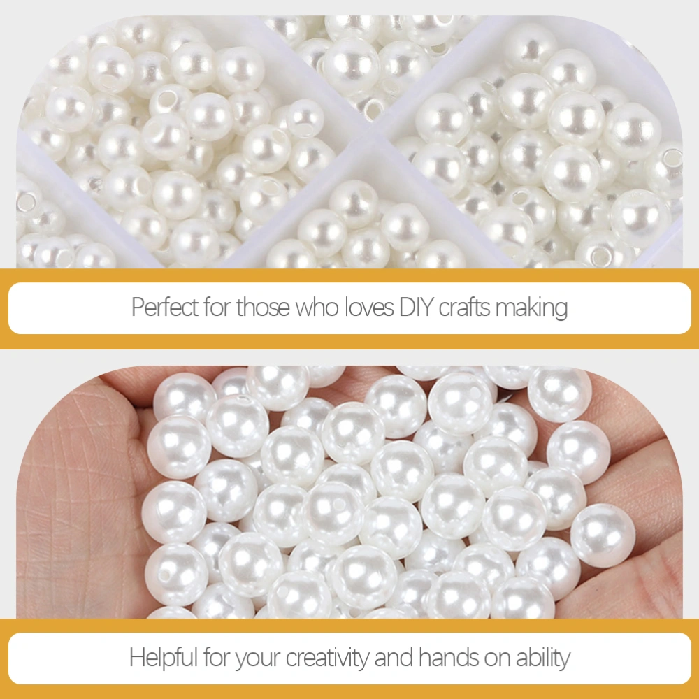 1 Box Round Pearl Beads White Loose Pearl Beads Imitation Pearl Beads for Bracelet Earring