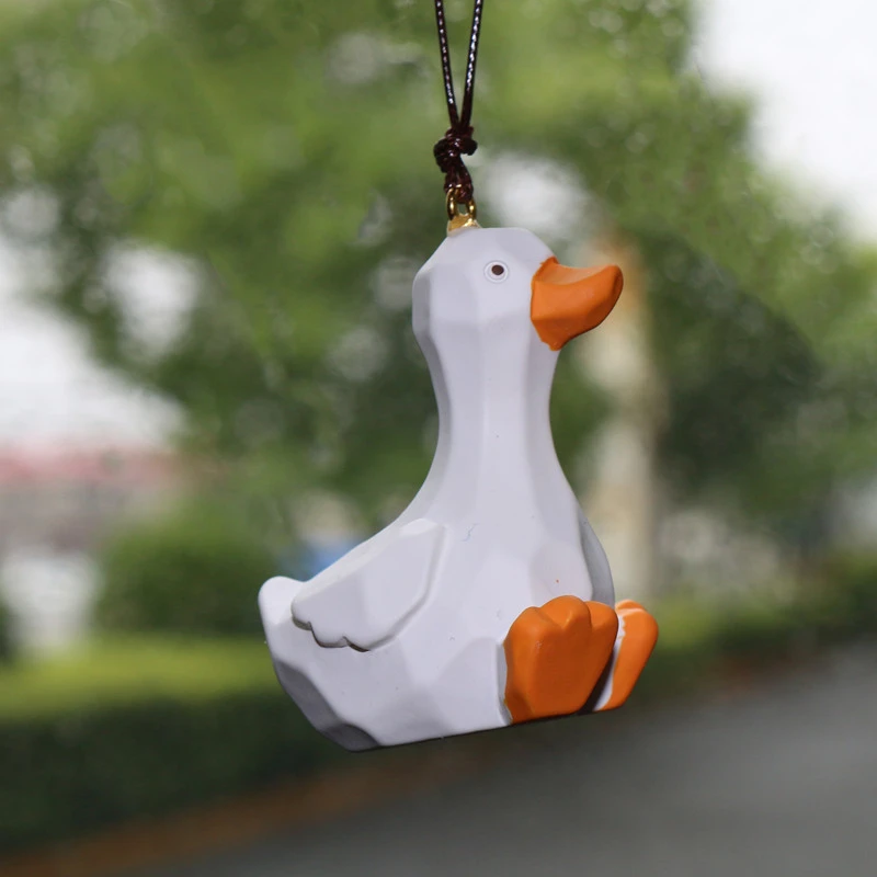 Car Pendant Duck Shape Backpack Hanging Decor Rearview Mirror Hanging Decoration