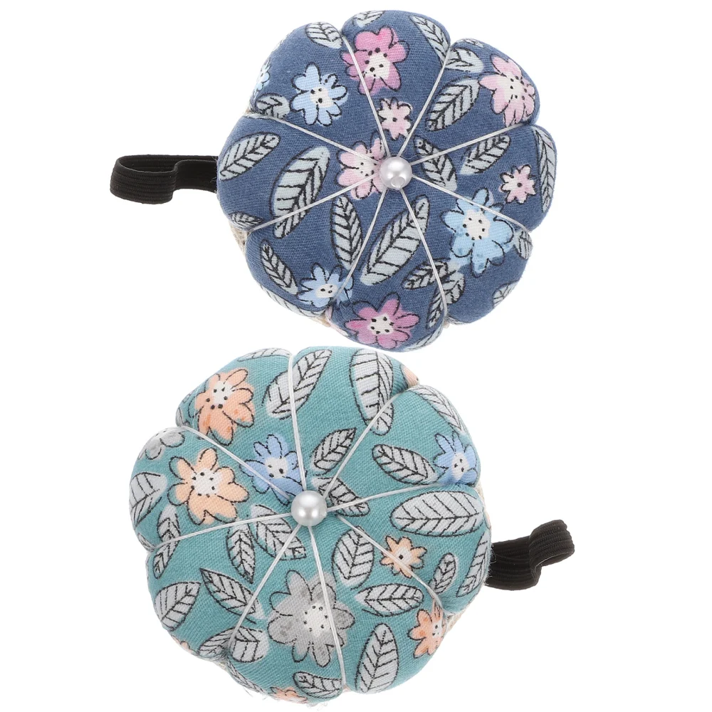 2pcs Printed Pin Cushion Retro Pumpkin Shaped Needle Cushion for Sewing