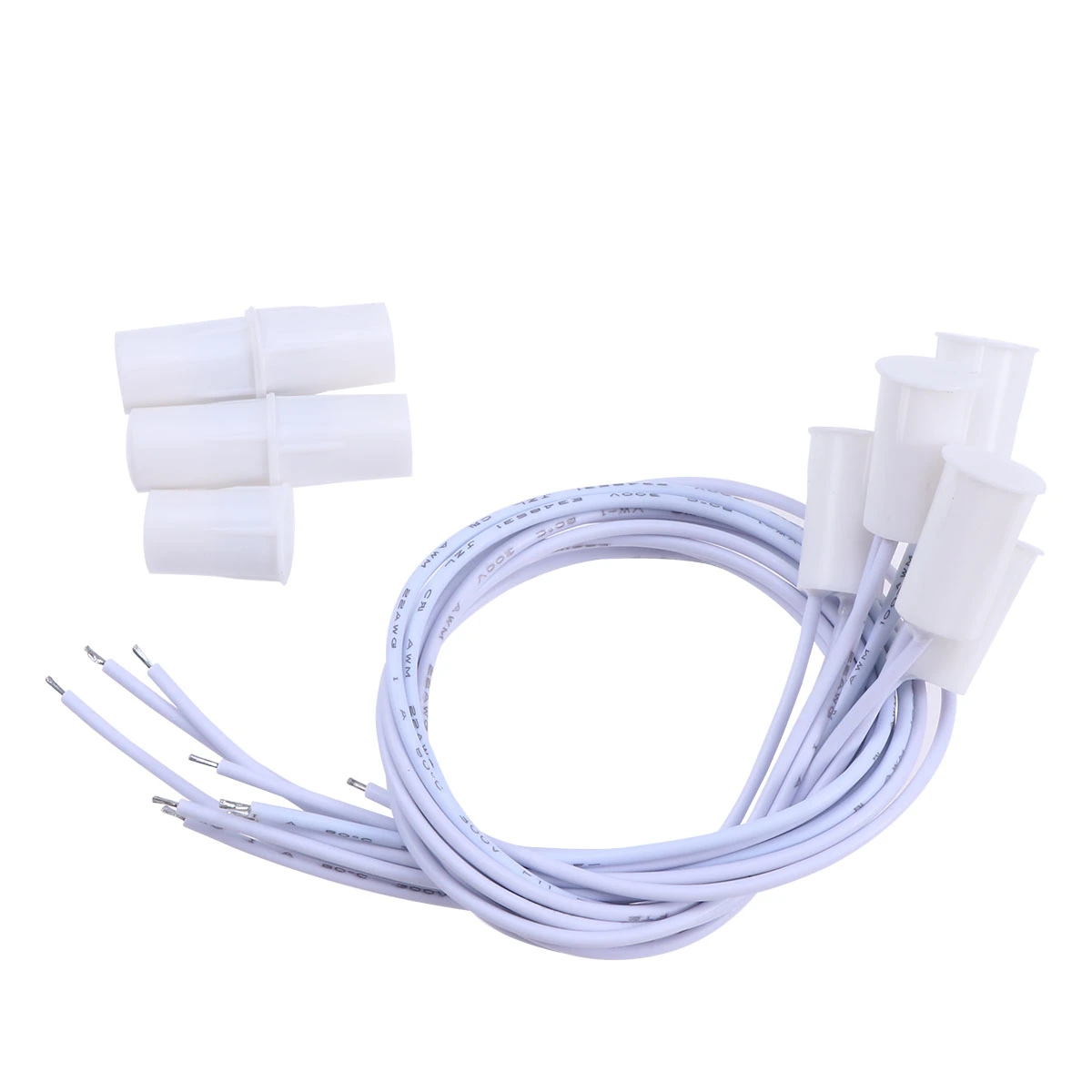 5pcs Window Door Recessed Plastic Safety Alarm Magnetic Switch (White)