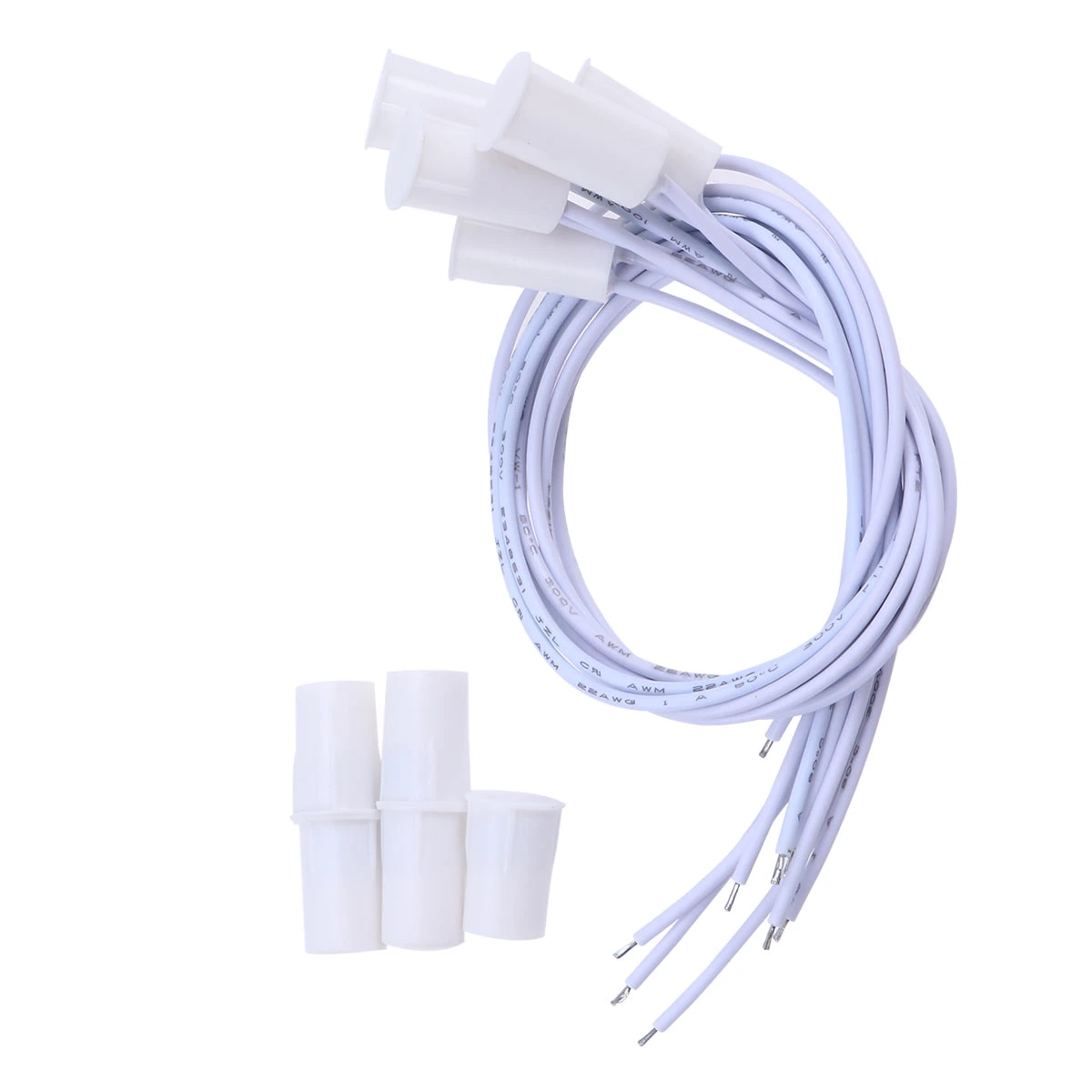 5pcs Window Door Recessed Plastic Safety Alarm Magnetic Switch (White)