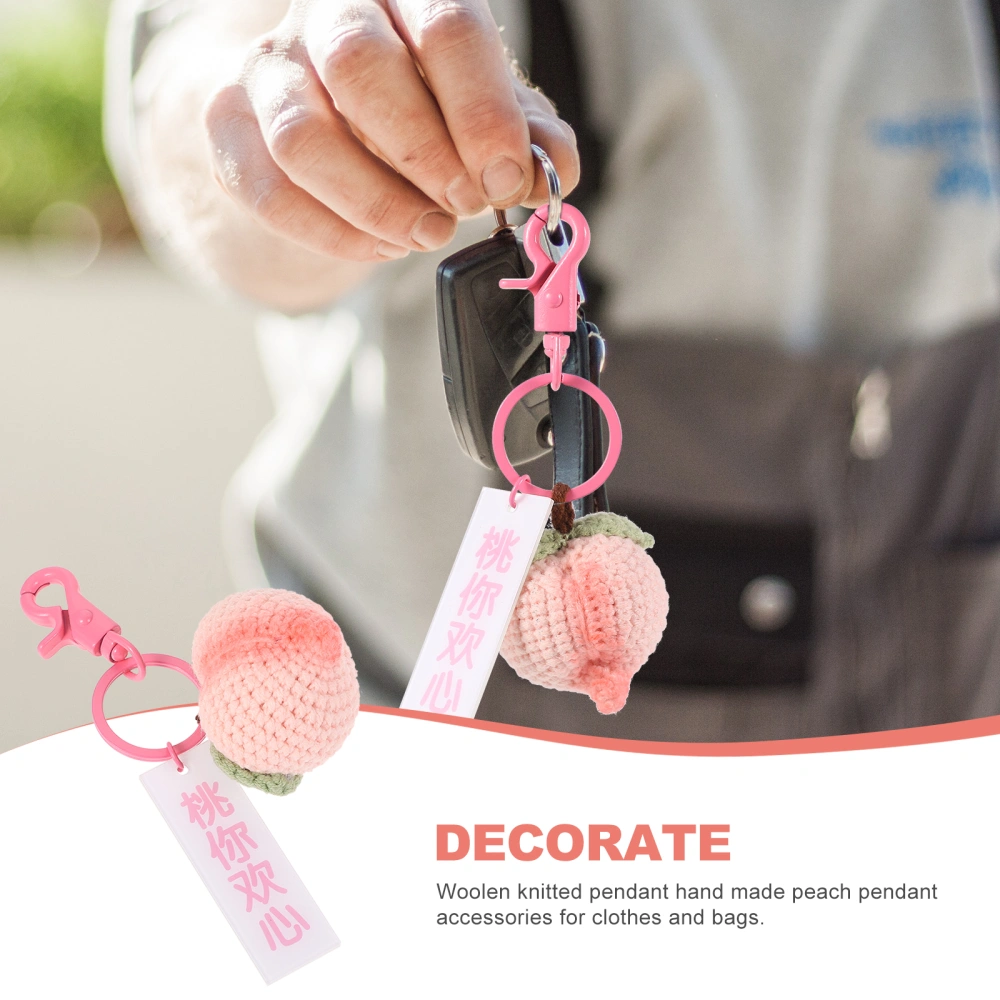 1Pc Lovely Peach Key Ring Key Holder Key Chain Bag Hanging Pendant (Pink)