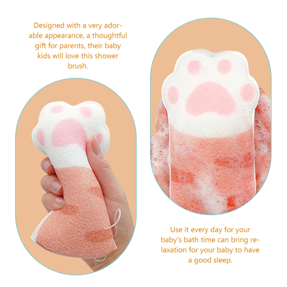 Infant Bath Sponge Cat Paw Shape Body Shower Sponge Newborn Bathing Tool