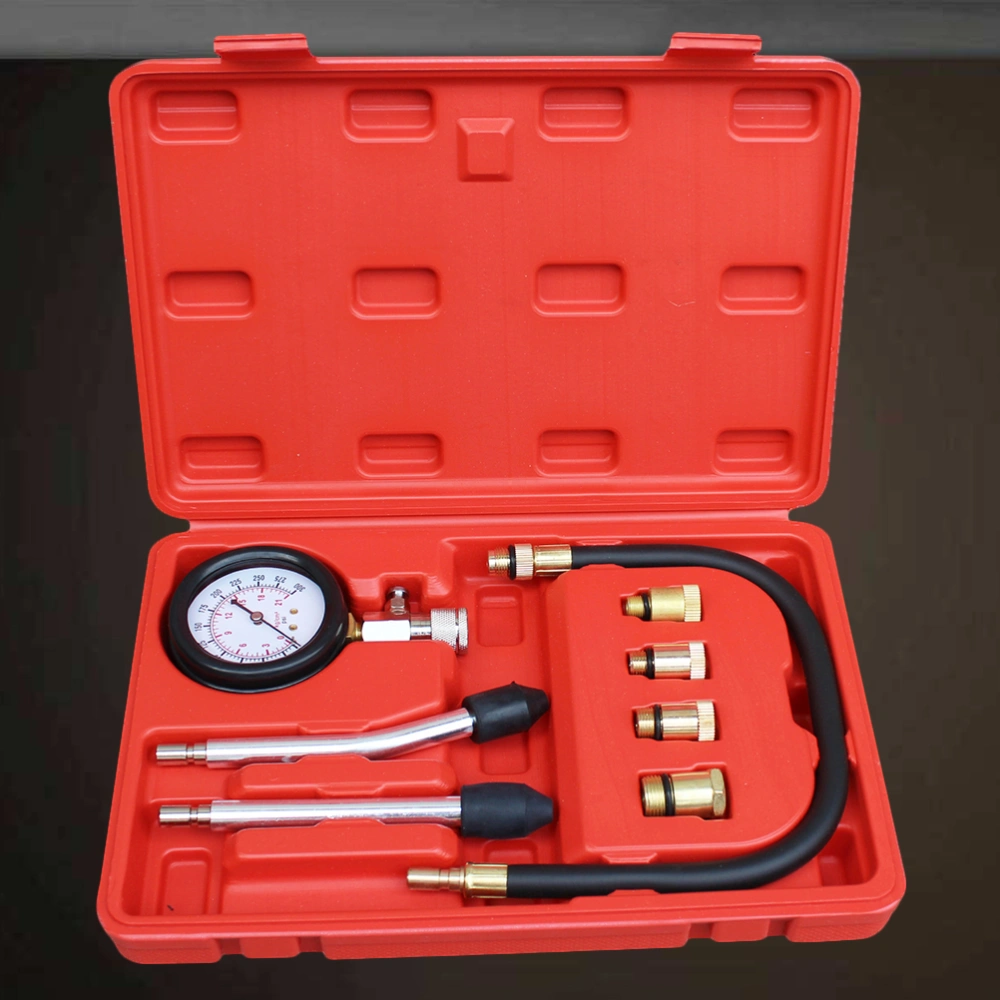 8pcs Engine Oil Pressure Diagnostic Tester Tool Set Digital Oil Pressure Gauge Car Meter