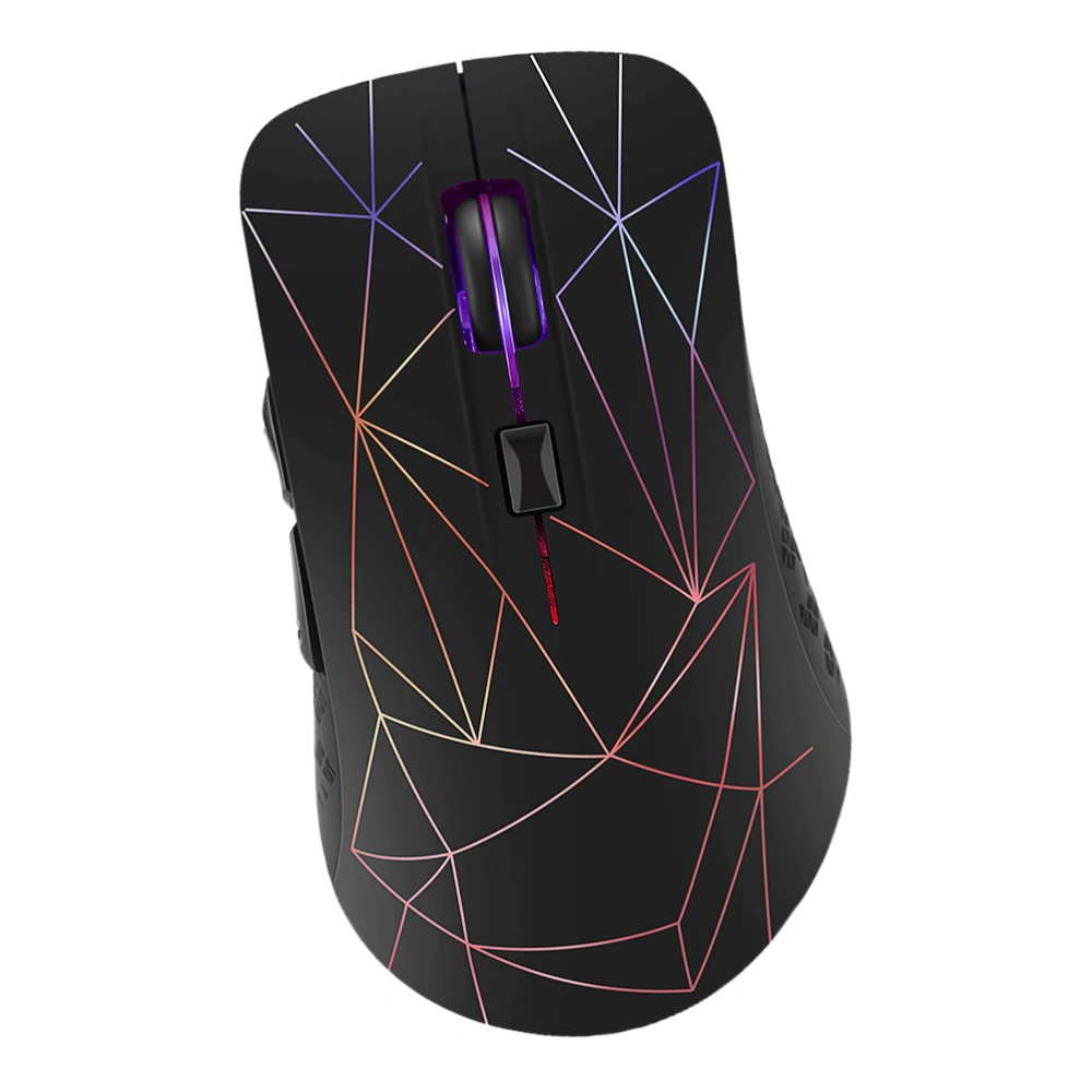 1pc Wireless Mouse Dual Mode 5.0+2.4G Rechargeable Silent Light Cordless Mouse Remote Mouse (Dazzle and Shine Black)