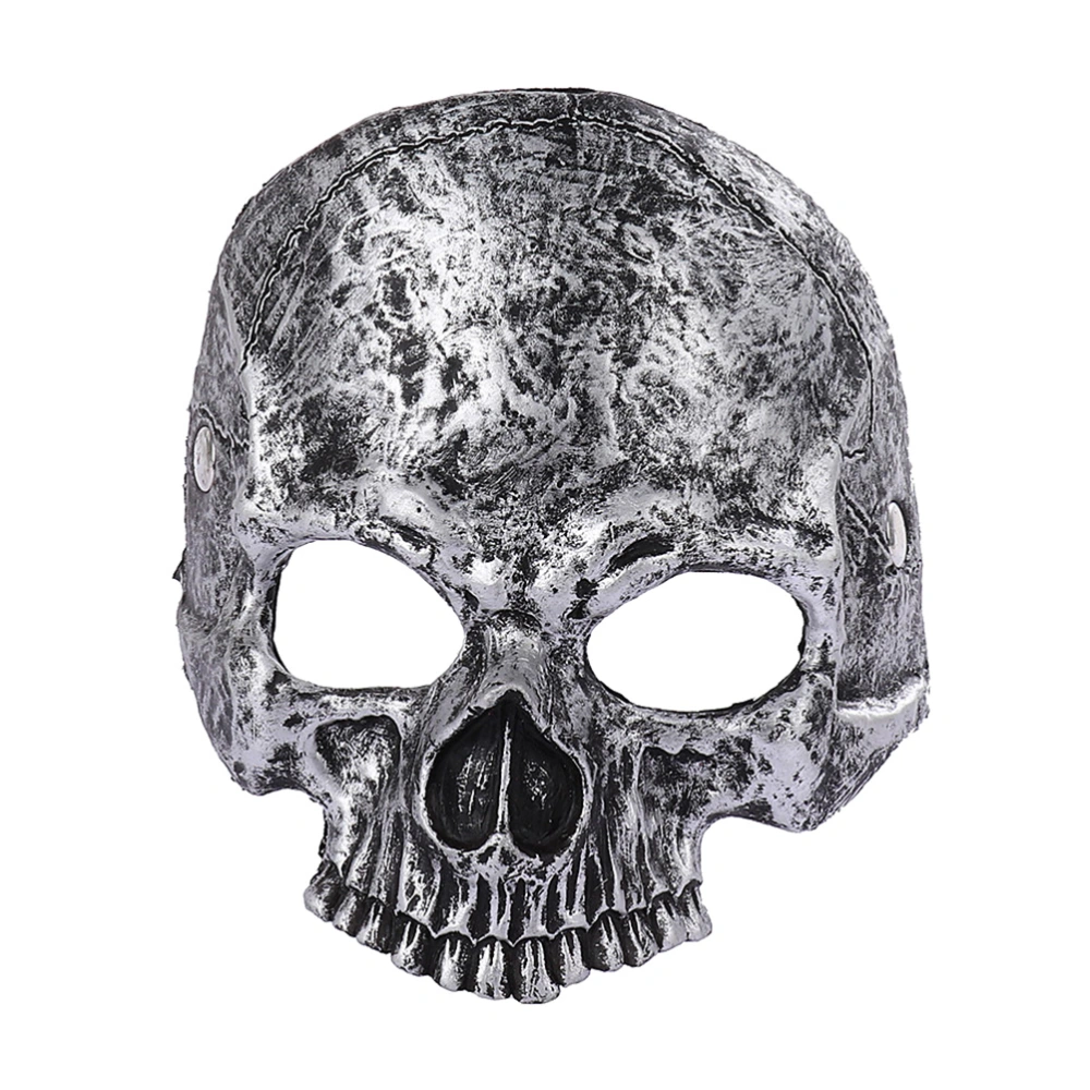 Halloween Masquerade Skull Mask Horror Skull Shape PU Material Decoration Use Mask(Black)