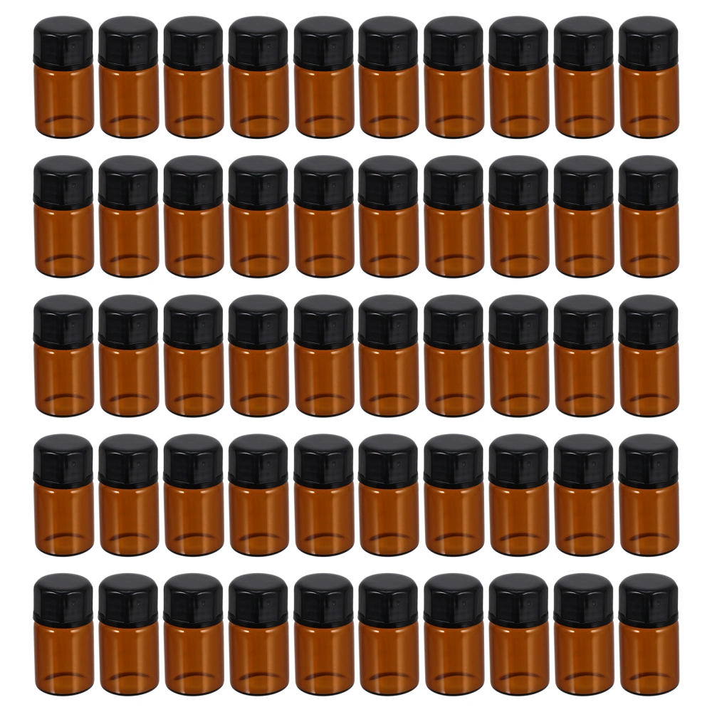 50pcs 2ml Glass Essential Oil Bottles Cosmetic Liquid Containers Reagent Bottles